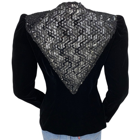 Vintage- Exquisite Rich Black Jacket- Made in the USA Union Made - Picture 2 of 14